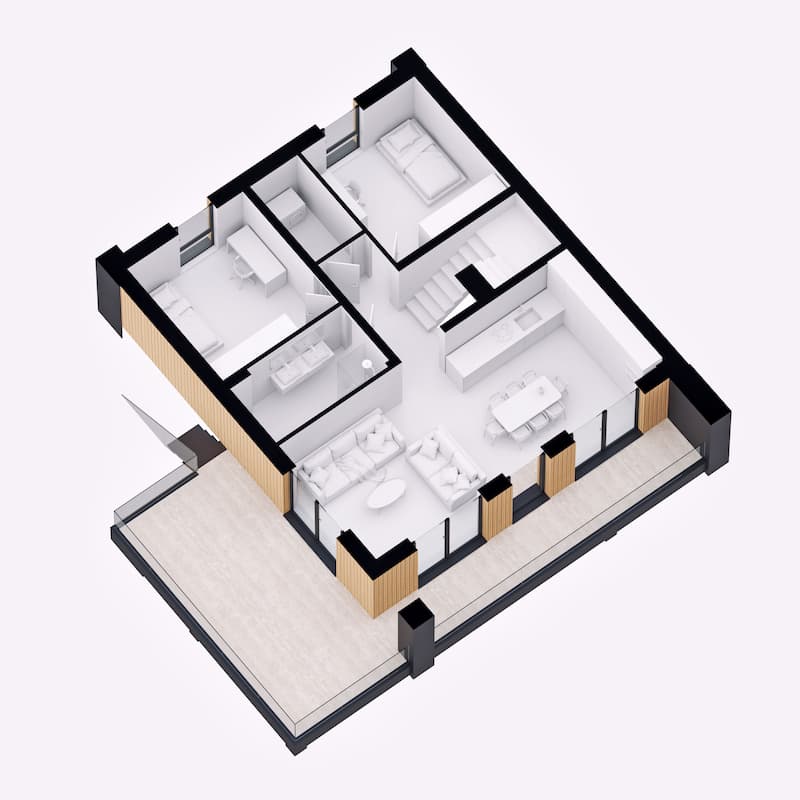 Model piętra budynku jednorodzinnego
