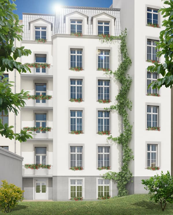 Kamienica przy ul. Biskupia 4, Kraków - widok z tyłu