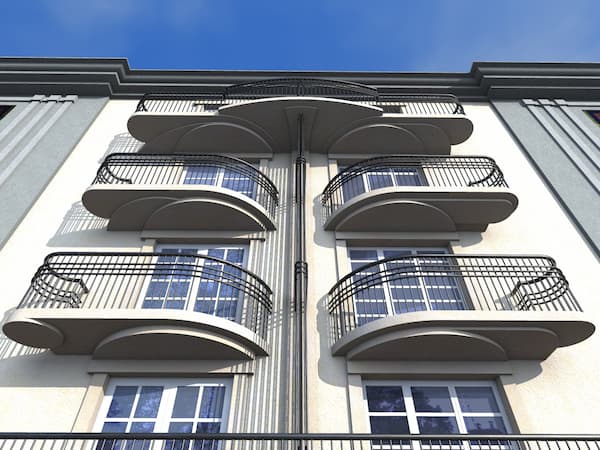Nowoczesna koncepcja budynku przy Lwowskiej i Dąbrowskiego, widok z lotu ptaka